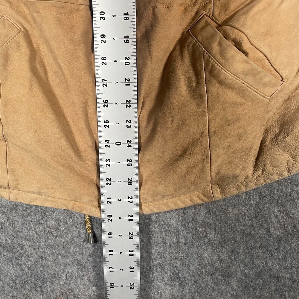 Wilsons Leather Women's Jacket Size L Beige Full Zipper Front Pockets Mid-Length - Picture 6 of 6